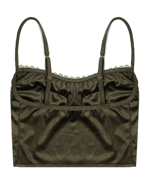 BOYS LIE Olive Suede Bustier Tank 7 BOYS LIE Olive Suede Bustier Tank - Image 7
