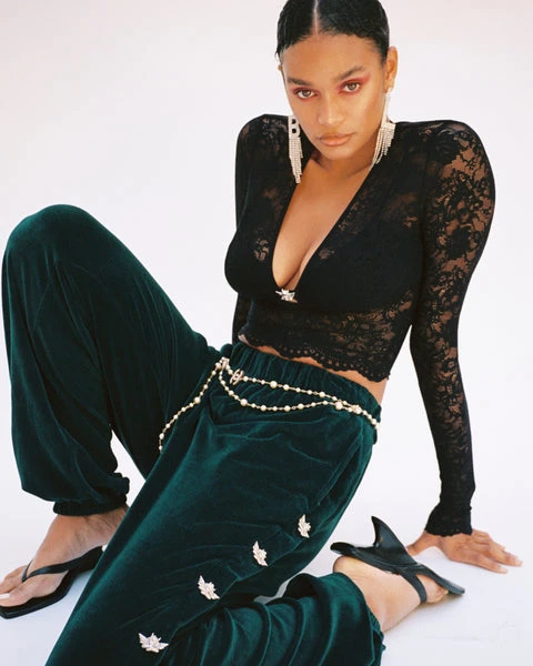 Green Oh Snap Velour Pants BOYS LIE Green Oh Snap Velour Pants -boy‘s lie Sales Store Untitled